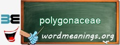 WordMeaning blackboard for polygonaceae